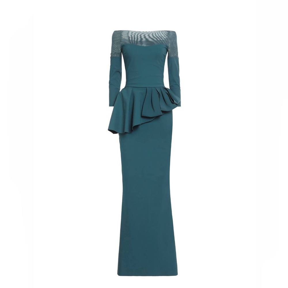 Chiara Boni Teal Off-Shoulder Dress
